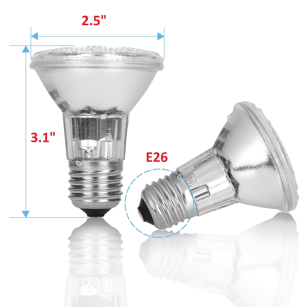 12Vmonster PAR20 35W Halogen Bulbs – 3 Pack, E26 Base, 120V/130V Flood Beam