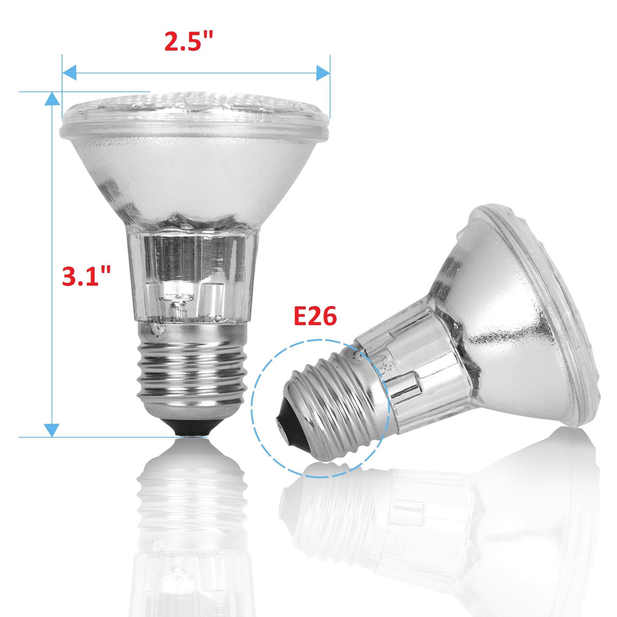 12Vmonster PAR20 35W Halogen Bulbs – 3 Pack, E26 Base, 120V/130V Flood Beam