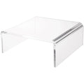 Plymor Clear Acrylic Short Square Display Riser, 4" H x 10" W x 10" D (3/8" thick), Pack of 2 - size: 4" x 10" x 10"