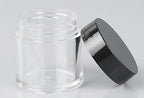 XICHEN (24 Pieces) 10G/10ML Clear Plastic Cosmetic Round Container Jars with BLACK Lids