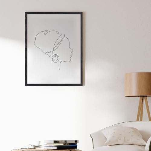 puthiac 16x20 Solid Oak Wood Picture Frame, Black, 1 Pack