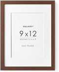 9x12 Wood Frame, Solid Oak 9x12 Picture Frame with Mat to 6x8