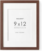 9x12 Wood Frame, Solid Oak 9x12 Picture Frame with Mat to 6x8