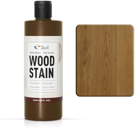 DWIL Wood Stain - Water Based Wood Paint, Multiple Finishes, Fast Drying, Indoor and Outdoor Furniture Paint, Wood Paneling, Wood Cabinets, Low Odor ＆ Non-Toxic (8.5oz Natural Oak)