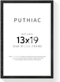 puthiac 13x19 Solid Oak Wood Picture Frame, Black, 1 Pack