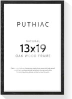 puthiac 13x19 Solid Oak Wood Picture Frame, Black, 1 Pack