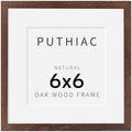 puthiac 6x6 Solid Oak Wood Picture Frame, Walnut, 1 Pack