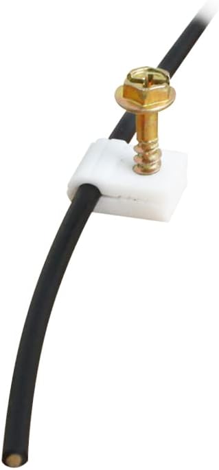 STEREN Coaxial Cable Clips - Cable Holder - Wire Clips - Siding Clips for Hanging - Cord Holder for Desk - Cable Clamps (White, 100 Count - Mini Screw)