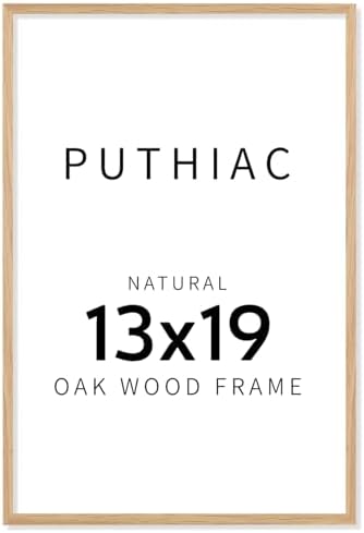 puthiac 13x19 Solid Oak Wood Picture Frame, Natural Oak, 1 Pack