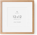 12x12 Wood Frame, Solid Oak 12x12 Picture Frames with Mat to 8x8
