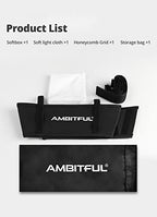 AMBITFUL LED Video Light Diffuser Honeycomb Grid Softbox Panel Light Softbox + Honeycomb Grid for LED Panel Light (35.5X 29.5cm/14''x11.6'')