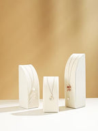 3Pcs/Set Necklace Holder Organizer Velvet Jewelry Display Stand For Selling Pandent Chain Necklace Rack for Show (Beige Velvet) - color: Beige Velvet