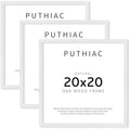 puthiac 20x20 Solid Oak Wood Picture Frames, White, 3 Pack