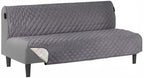 H.VERSAILTEX Reversible Futon Cover Water Repellent Armless Sofa Slipcover Washable Furniture Protector with Adjustable Elastic Strap Anti-Slip Futon Bed Cover for Dogs 70" Width Seat(Grey/Beige)