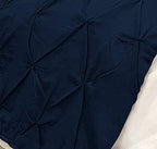 Bed Runner Set - 100% Pure Cotton 800 Thread Count - Luxury 1 Pinch Pleated Bed Runner and 2 Pillow Cover - 3 Piece Pinch Pleated Bed Runner Set California King, Navy Blue