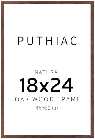 puthiac 18x24 Solid Oak Wood Picture Frame, Walnut, 1 Pack