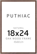 puthiac 18x24 Solid Oak Wood Picture Frame, Walnut, 1 Pack