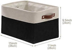 DECOMOMO Storage Bins, Large Fabric Storage Baskets for Shelves, Decorative Linen Closet Organizer, 15 x 11 x 9.5 inches (Black & White, 4 Pack)