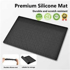 MateeyLife Silicone Mat Waterproof 12"X19", Ideal for Dog and Cat Food Mat, Dog Bowl Mats for Food and Water, Pet Placemat with Lip for Messy Drinkers to Protect Floor, Classic Black