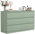 Green Dresser for Bedroom, Modern Large 6 Drawer Dresser with Deep Drawer,Wide Storage Chest of Drawers,TV Stand for Living Room