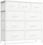 SONGMICS Dresser for Bedroom, Wide Dresser with 9 Fabric Drawers