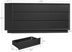 TEENFON 63" Dresser for Bedroom with 9 Drawers, Black Dresser with Metal Slide, Bedroom Dressers, Wood Dressers & Chests of Drawers for Bedroom, Hallway, Black