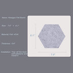 LAJAR 8 Pcs Hexagon Felt Bulletin Board Tiles, Self Adhesive Felt Pin Board Wall Tiles for Photos, Pictures, Memos (Gray) - color: Gray