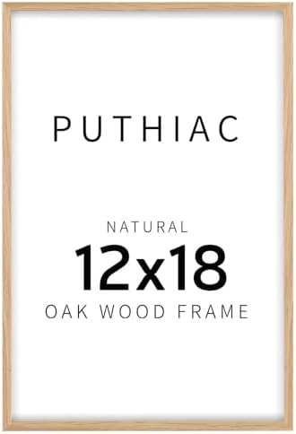 puthiac 12x18 Solid Oak Wood Picture Frame, Natural Oak, 1 Pack