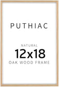 puthiac 12x18 Solid Oak Wood Picture Frame, Natural Oak, 1 Pack