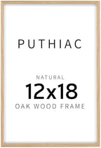 puthiac 12x18 Solid Oak Wood Picture Frame, Natural Oak, 1 Pack
