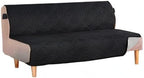 H.VERSAILTEX Futon Cover Reversible Sofa Slipcover Furniture Protector Water Resistant 2 Inch Wide Elastic Straps Sofa Bed Pets Kids Dog Cat Fit Sitting Width Up to 70"(Futon, Black/Grey)