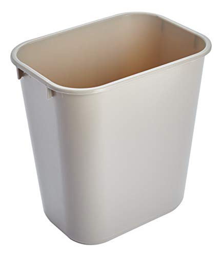 Rubbermaid Commercial Products Receptacle Wastebasket, 3.25-Gallon/13-Quart, Beige, Plastic, Garbage Can for Home/Office, Fits Under Desk/Sink/Cabinet, Pack of 12