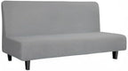 Easy-Going Stretch Futon Slipcover Armless Sofa Cover Furniture Protector Without Armrests Slipcover Soft with Elastic Bottom for Kids, Spandex Jacquard Small Check (futon,Light Gray)