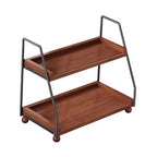 2 Layer Cup Riser Stand Tiered Display Step Shelf Vintage Tabletop Organizer Mugs Holder for Cupcakes Cabinet