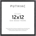 puthiac 12x12 Solid Oak Wood Picture Frame, Black, 1 Pack