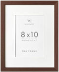8x10 Picture Frame, Solid Oak Wood 8 x 10 Photo Frame with Mat to 5x7