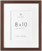 8x10 Picture Frame, Solid Oak Wood 8 x 10 Photo Frame with Mat to 5x7