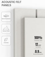 Fluxynara 36" x 24" Large Felt Bulletin Board, Milky White