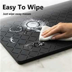 MateeyLife Silicone Mat Waterproof 12"X19", Ideal for Dog and Cat Food Mat, Dog Bowl Mats for Food and Water, Pet Placemat with Lip for Messy Drinkers to Protect Floor, Classic Black