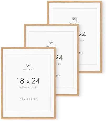 18x24 Poster Frame, 18x24 Solid Oak Picture Frames Matted to 16x20