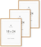 18x24 Poster Frame, 18x24 Solid Oak Picture Frames Matted to 16x20