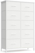SONGMICS Dresser for Bedroom, Tall Dresser with 10 Fabric Drawers