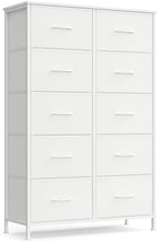 SONGMICS Dresser for Bedroom, Tall Dresser with 10 Fabric Drawers