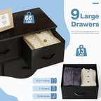 DUMOS Dresser for Bedroom, Storage Organizer with 9 Drawers