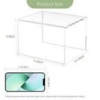 Acrylic Shelf Riser 6x5.1x4 pack of 2, Clear Acrylic Stand for Figure, Cosmetics, Bags, Shoes, Toys, Collectibles, 6x5.1x4 Inch - size: 6x5.1x4 Inch