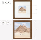 8x8 Picture Frames, Solid Oak Wood 8x8 photo Frame with Mat to 4x4