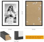 puthiac 13x19 Solid Oak Wood Picture Frame, Black, 1 Pack