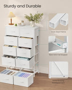 SONGMICS Dresser for Bedroom, Tall Dresser with 10 Fabric Drawers
