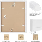 puthiac 11x14 Solid Oak Wood Picture Frames, White, 3 Pack