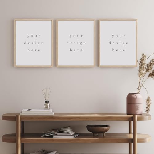 puthiac 20x24 Solid Oak Wood Picture Frames, Natural Oak, 3 Pack